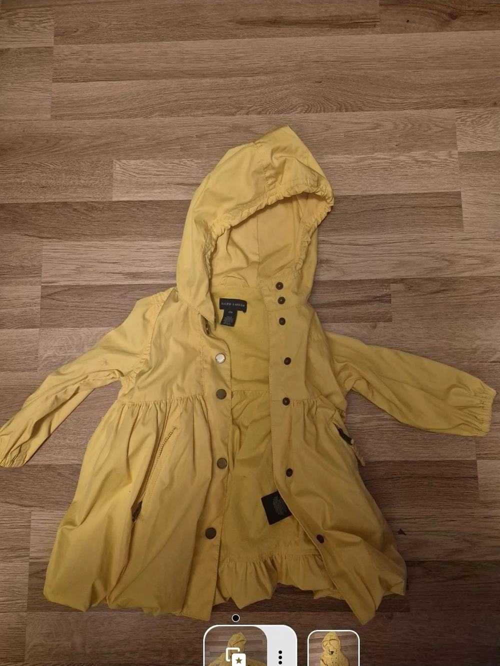 Ralph Lauren Bright Yellow Hooded Girls' Raincoat